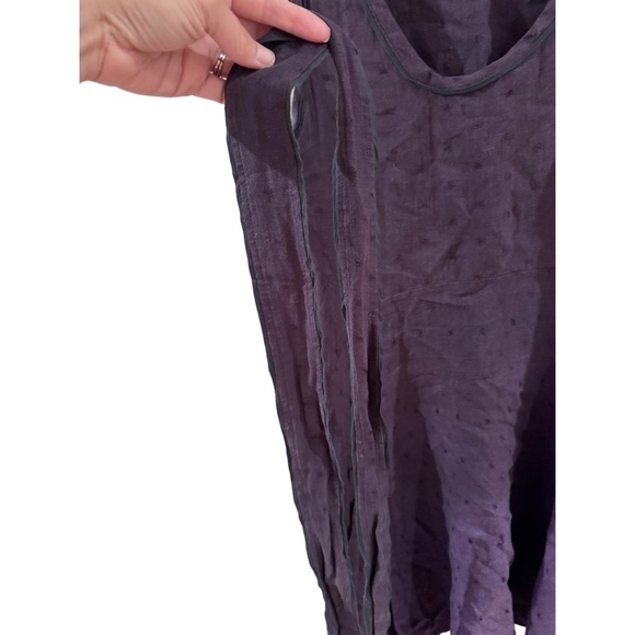 Draped 100% Linen Belted Dress Medium Lagenlook Artsy Designer 7115 By Szeki NY - Picture 12 of 13